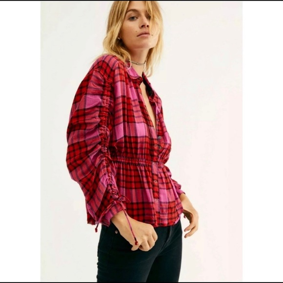 Free People Tops - NWT Free People Pacific Dawn Plaid Shirt